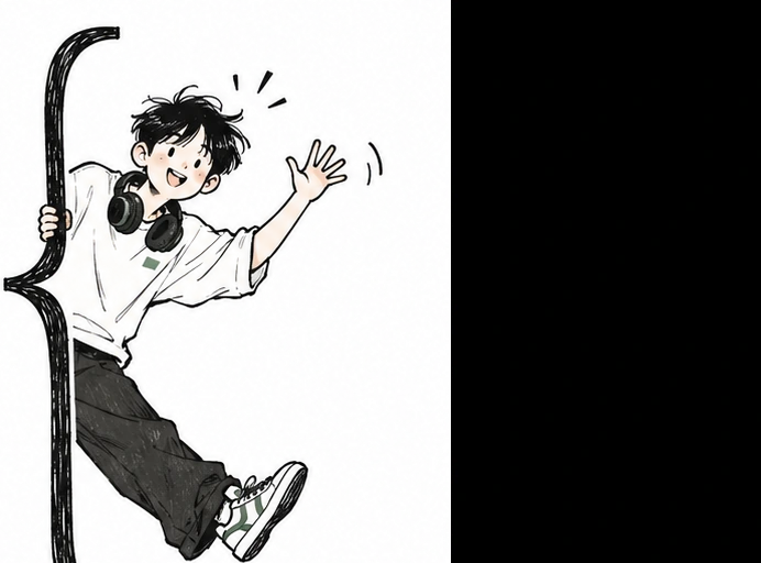 手绘的 vambo 正在挥手打招呼